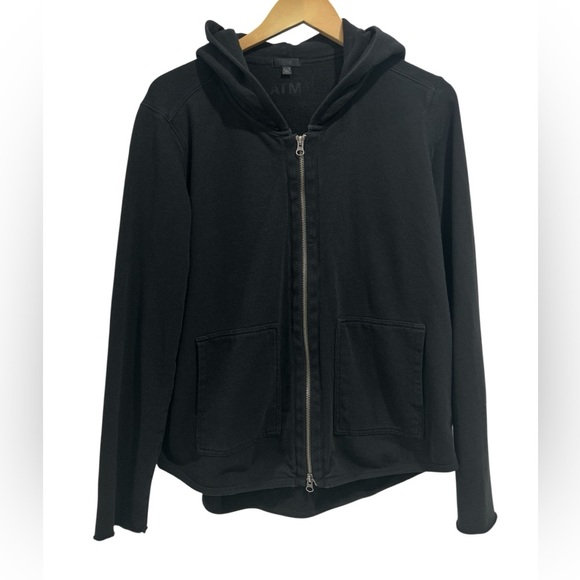 ATM Anthony Thomas Melillo French Terry Zip Up Hoodie in Black - XL (US 10) - Picture 6 of 14